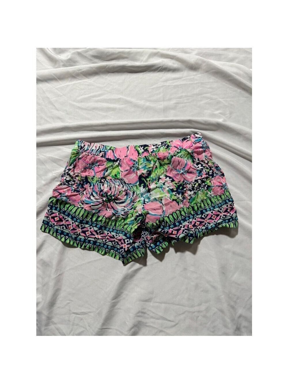 Women's Lilly Pulitzer Shorts XXS Pink Blue Floral Print - Picture 2 of 4